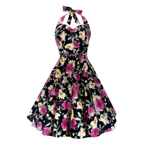 krátké retro rockabilly vintage květované šaty Vivien