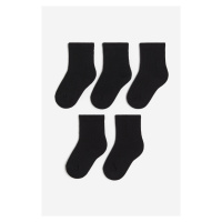 H & M - Pletené ponožky: balení po 5 - černá