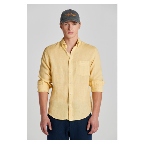 KOŠILE GANT REG GMNT DYED LINEN SHIRT žlutá