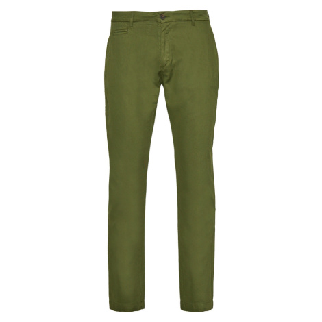 Kalhoty la martina man chino pants cotton linen zelená