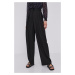 Kalhoty The Kooples dámské, černá barva, široké, high waist