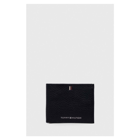 Kožená peněženka Tommy Hilfiger tmavomodrá barva, AM0AM11854