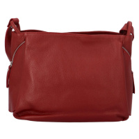 Praktická kožená dámská kabelka Marcella, červená