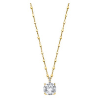 Lotus Silver Elegantní pozlacený náhrdelník ze stříbra s čirými krystaly Swarovski LP2005-1/5 (ř