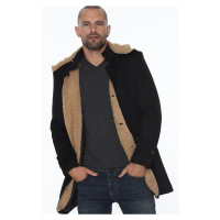 PLT8399 DEWBERRY SUEDE LOOK MEN'S COAT-BLACK