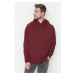 Trendyol Men's Burgundy Basic Oversize/Wide-Fit Hooded Fleece Sweatshirt
