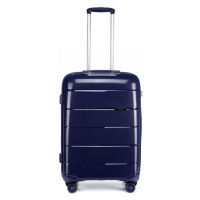 Konofactory Tmavě modrý prémiový skořepinový kufr s TSA zámkem 