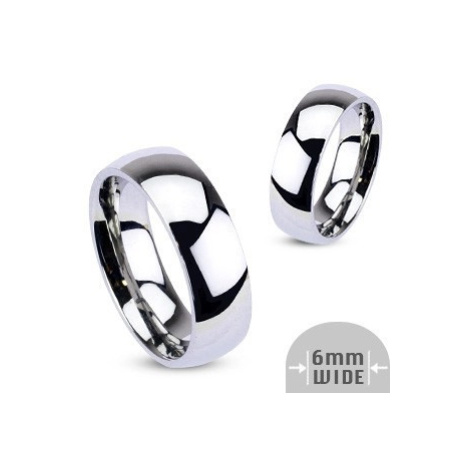 Kovový prsten - zaoblený kroužek lesklé stříbrné barvy Šperky eshop