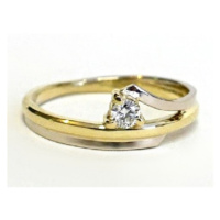 Zlatý prsten s briliantem 0019 + DÁREK ZDARMA