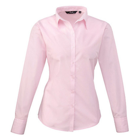 Premier Workwear Dámská košile s dlouhým rukávem PR300 Pink -ca. Pantone 1895