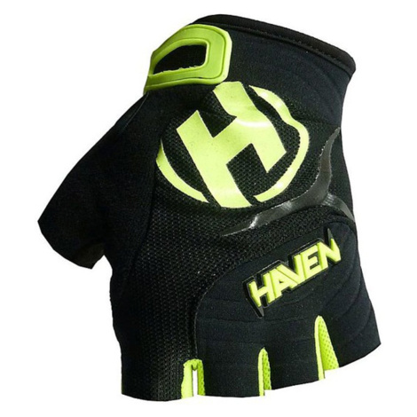 HAVEN Cyklistické rukavice krátkoprsté - DEMO - černá/zelená