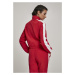 Ladies Short Striped Crinkle Track Jacket - red/wht