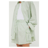 Bavlněné šortky Stine Goya Leon zelená barva, vzorované, high waist