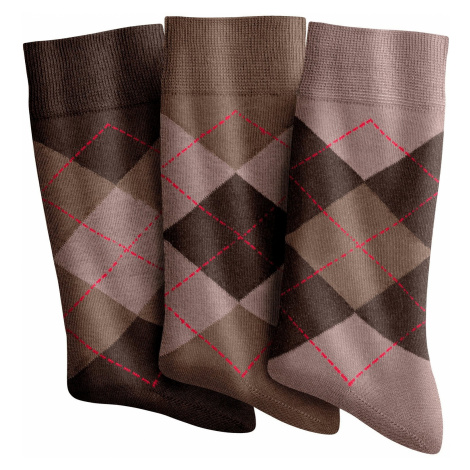 Blancheporte Sada 3 párů žakárových ponožek béžová