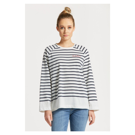 TRIČKO GANT LOGO STRIPED LS T-SHIRT modrá