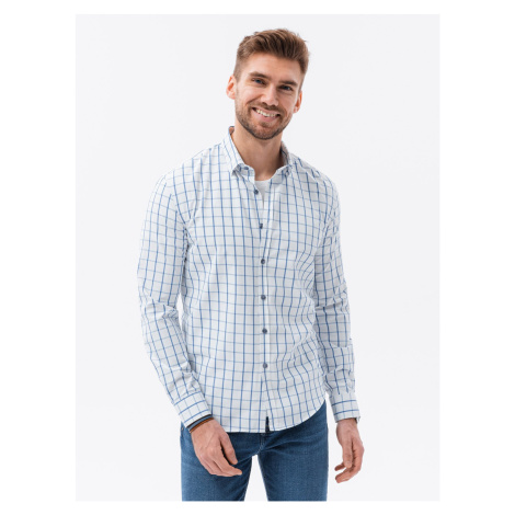 Ombre Men's shirt with long sleeves - white