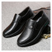 Pánské kožené boty formální loafers slip on