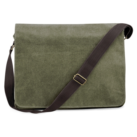 Quadra Plátěná vintage taška přes rameno QD610 Vintage Military Green
