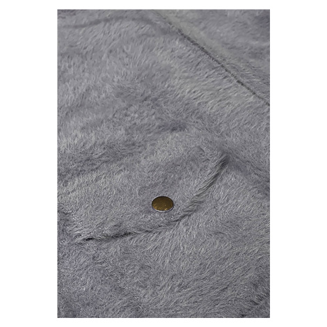 Krátká šedá bunda typu "alpaka" model 18420069 - MADE IN ITALY