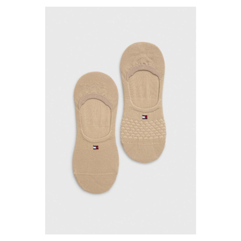 Ponožky Tommy Hilfiger 2-pack dámské, béžová barva