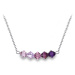Jewellis Ocelový korálkový náhrdelník Violet Tones s krystaly Swarovski