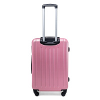 Rogal Růžový elegantní odolný kufr na kolečkách 