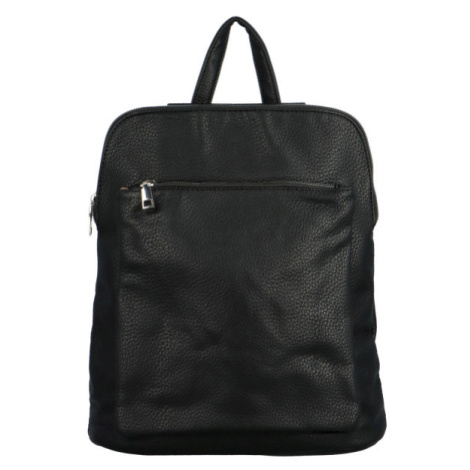 Trendy dámský koženkový kabelko-batoh Sokkoro, černá MaxFly