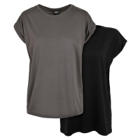 Dámské tričko Urban Classics - 2 balení šedé/černé