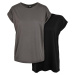 Dámské tričko Urban Classics - 2 balení šedé/černé