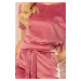 Velurové růžové šaty s páskem ANGELINA Růžová