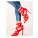 W. Potocki Exkluzívní dámské červené sandály na jehlovém podpatku ruznobarevne