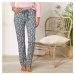 Blancheporte Pyžamové kalhoty s potiskem květin, bavlna bronzová
