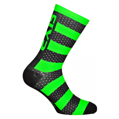 SIX2 Cyklistické ponožky klasické - LUXURY MERINO - černá/zelená