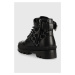 Nízké kozačky Karl Lagerfeld Trekka Ii dámské, černá barva, na plochém podpatku