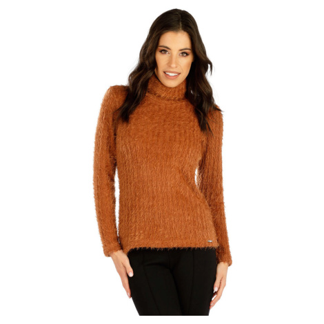 Dámský rolák LITEX s dlouhým rukávem hnědý