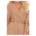 Béžové svetrové šaty s páskem LOLLA Béžová