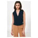 Nife Woman's Blouse B148 Navy Blue