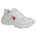 Tommy Hilfiger LEATHER HYBRID CHUNKY SOLE TRAINER Dámská volnočasová obuv, bílá, velikost