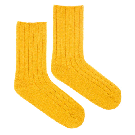 Vlněné ponožky Vlnáč rebro hořčičný Fusakle