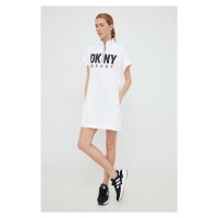 Šaty Dkny bílá barva, mini, oversize, DP2D4040