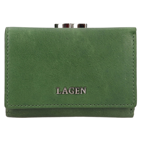Malá dámská kožená peněženka Lagen Kayra - zelená