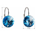 Stříbrné náušnice visací s krystaly Swarovski modré kulaté 31106.3 aquamarine