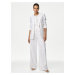 Bílé dámské kalhoty se širokými nohavicemi Marks & Spencer