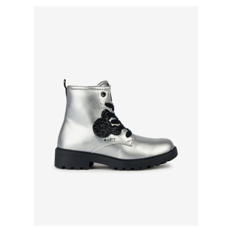 Holčičí kotníkové boty ve stříbrné barvě Geox Casey - Holky