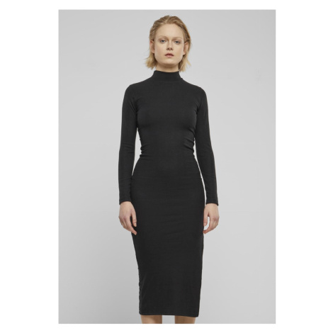 Urban Classics / Ladies Ribonglseeve Mockneck Dress black