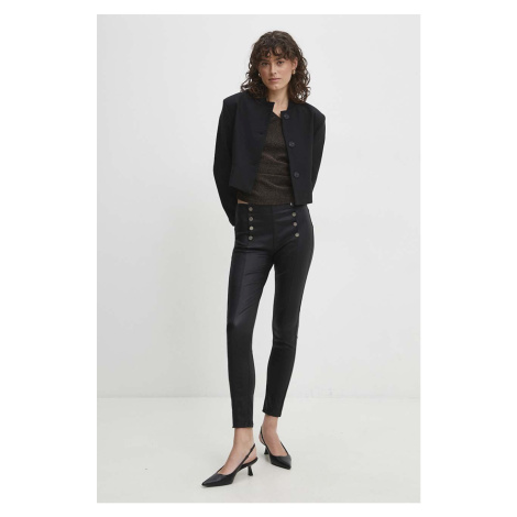 Kalhoty Answear Lab dámské, černá barva, přiléhavé, medium waist
