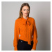 Dámská košile Long Size oranžová s dlouhou mašlí 12560