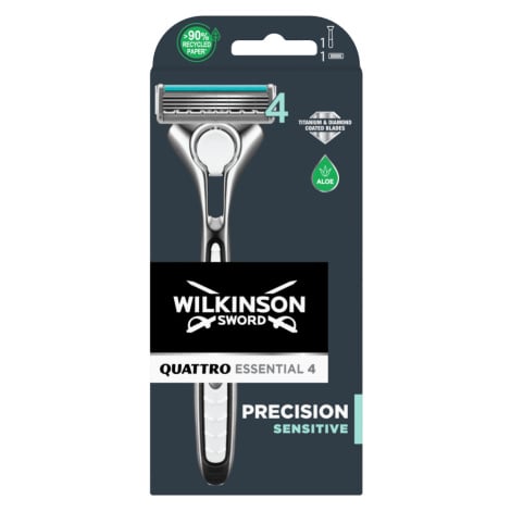 Wilkinson Quattro Essential Precision Sensitive 1-up holicí strojek + 1 náhradní hlavice Wilkinson Sword