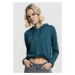 Ladies Cropped Terry Hoody - teal