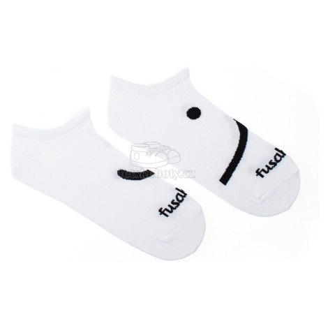 Ponožky Fusakle Podkotník Smajlík bílé